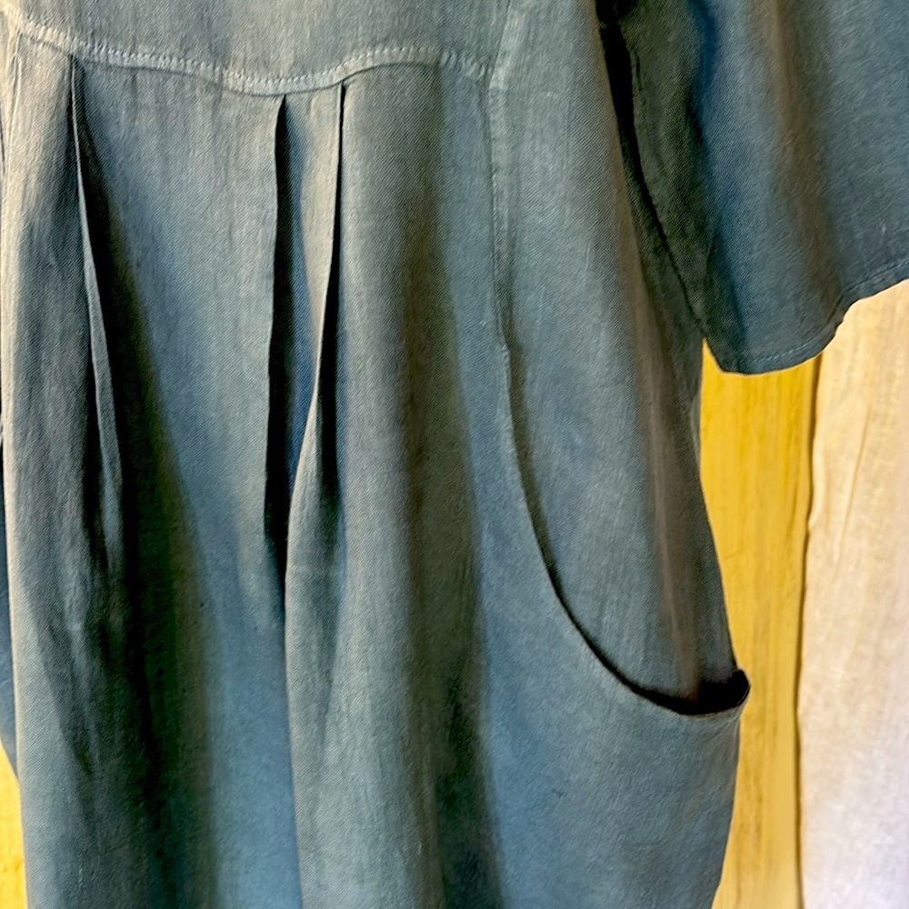 Relaxed Scoop Neck Midi Dress in Slate Blue - Picture 3 of 14